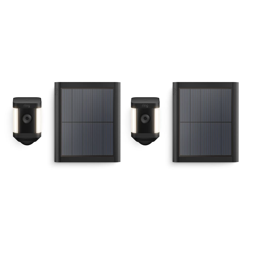 Ring videocamera Plus con faretti a batteria (Spotlight Cam Plus) | Telecamera di sorveglianza wifi per esterno con video HD 1080p, audio bidirezionale, fai-da-te | Ring Home: 30 gg. prova gratuita