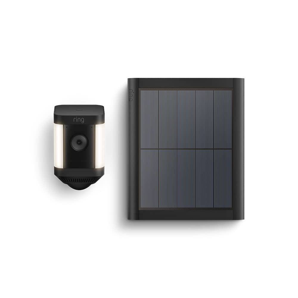 Ring videocamera Plus con faretti a batteria (Spotlight Cam Plus) | Telecamera di sorveglianza wifi per esterno con video HD 1080p, audio bidirezionale, fai-da-te | Ring Home: 30 gg. prova gratuita