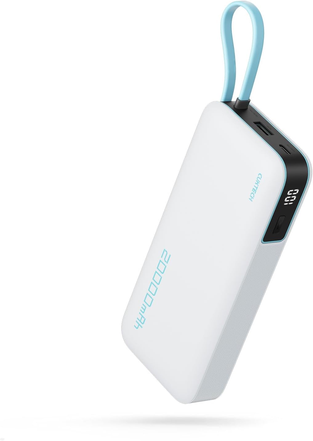 CUKTECH Power Bank 20000mAh,PD 45W Powerbank Caricabatterie Portatile con Cavo USB-C Incorporato,1 USB-C,1 USB-A,per iPhone, Galaxy, Xiaomi, MacBook e Altri