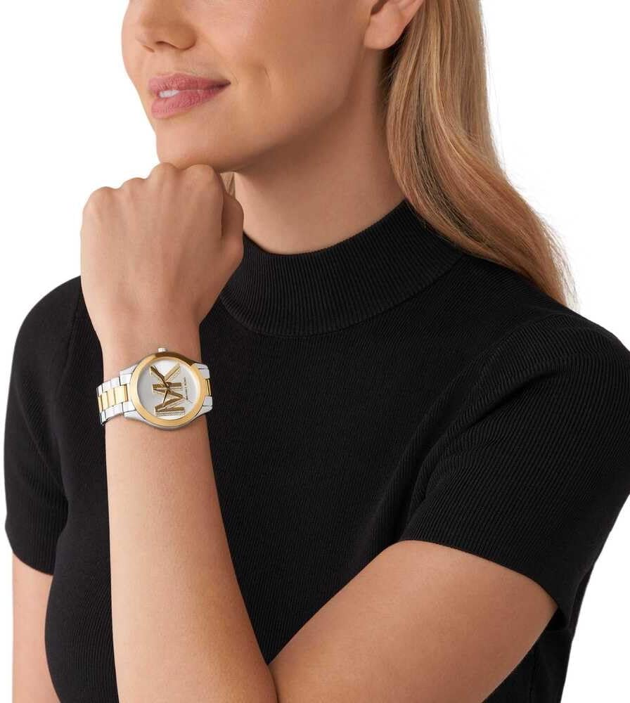 Michael Kors Orologio Slim Runway da donna, movimento al quarzo a tre lancette da 42 mm con cinturino in acciaio inossidabile