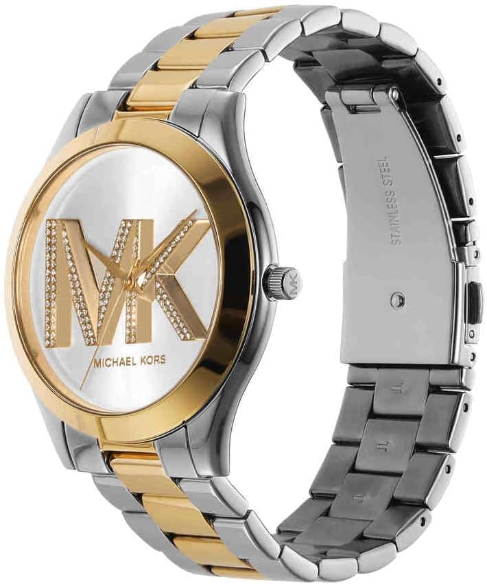 Michael Kors Orologio Slim Runway da donna, movimento al quarzo a tre lancette da 42 mm con cinturino in acciaio inossidabile