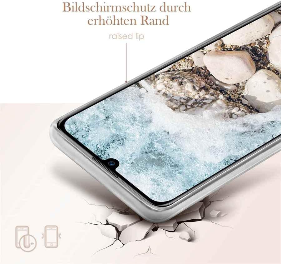 ONEFLOW Sense Case Custodia compatibile con Huawei P smart 2019, effetto marmo, protezione schermo e fotocamera, in silicone con lustrini, Passion
