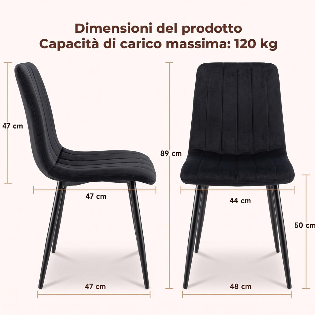 Set di 4 Sedie Da Pranzo,Tessuto di Lino Traspirante,Grigio