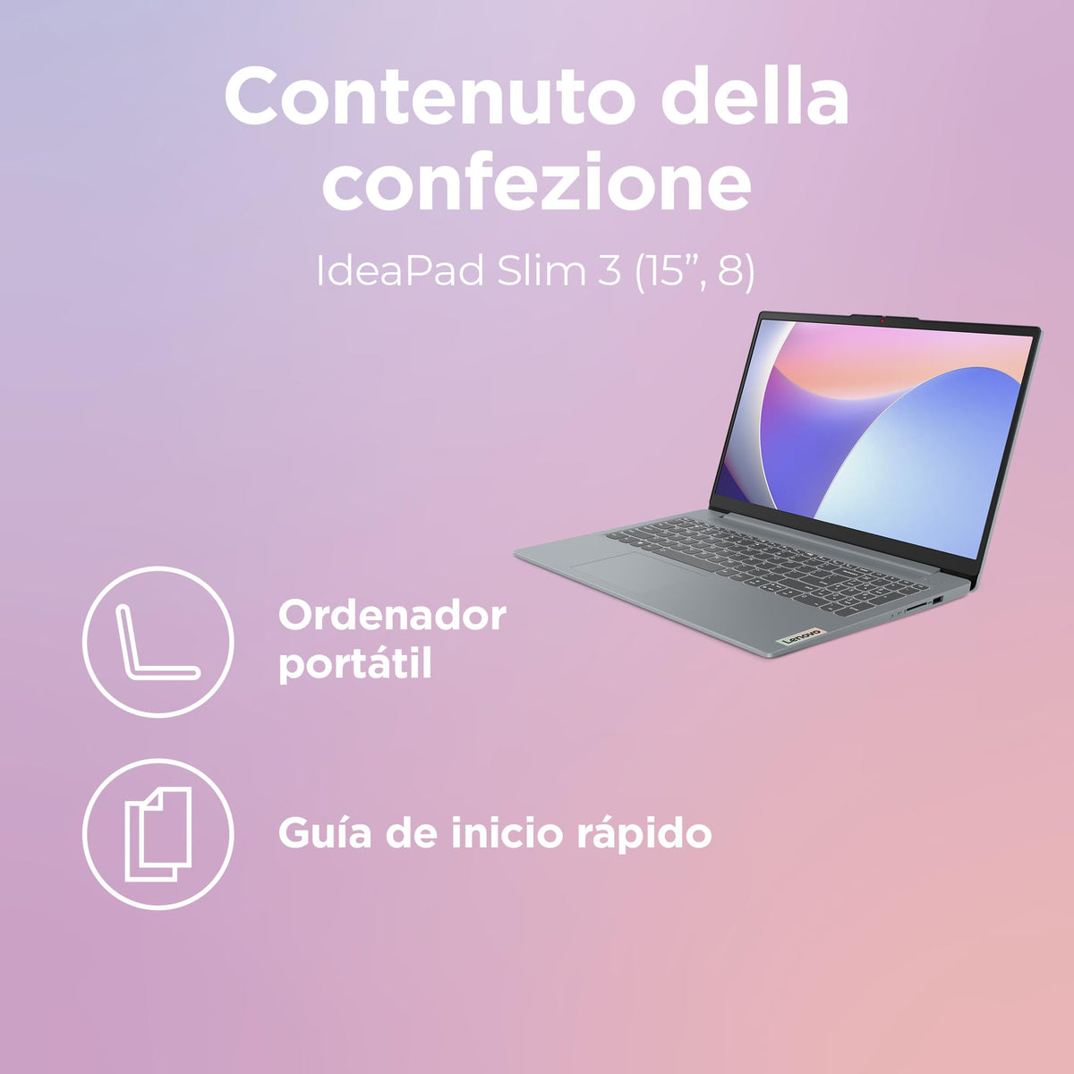 Lenovo IdeaPad Slim 3 Notebook 15" IPS, Intel Core 5 320, RAM 16GB, 512GB SSD, Windows 11 Home, WiFi 6, Laptop per Casa, Ufficio, Studio, Multitasking, Uso Quotidiano - Caricatore non incluso