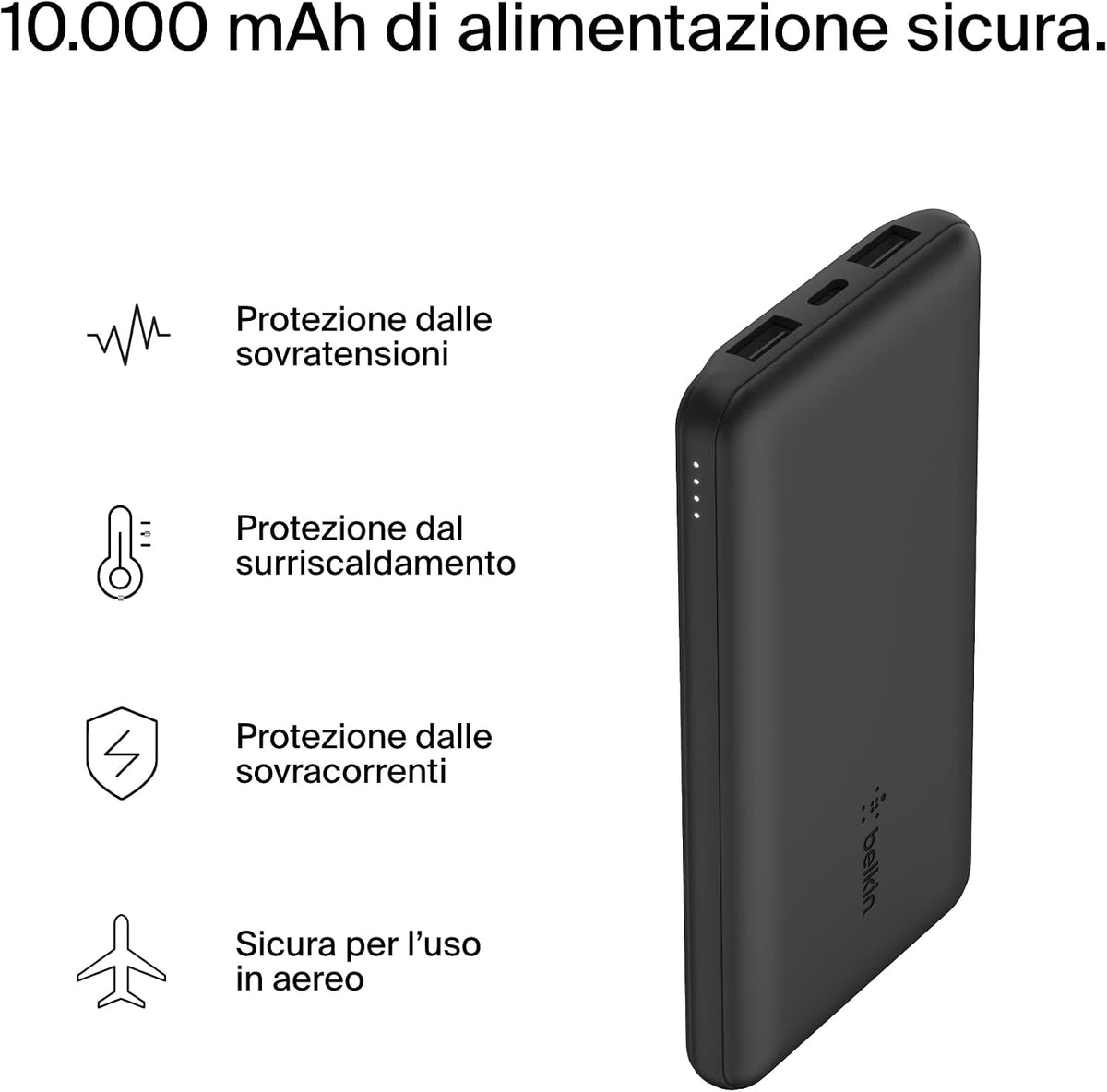 Belkin BoostCharge Power Bank 10000mAh con Porte USB-C e USB-A - Rosa