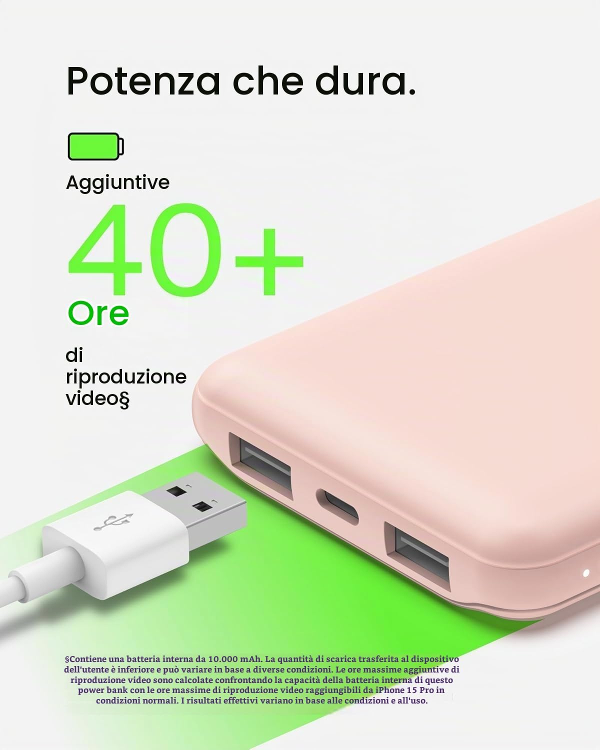Belkin BoostCharge Power Bank 10000mAh con Porte USB-C e USB-A - Rosa