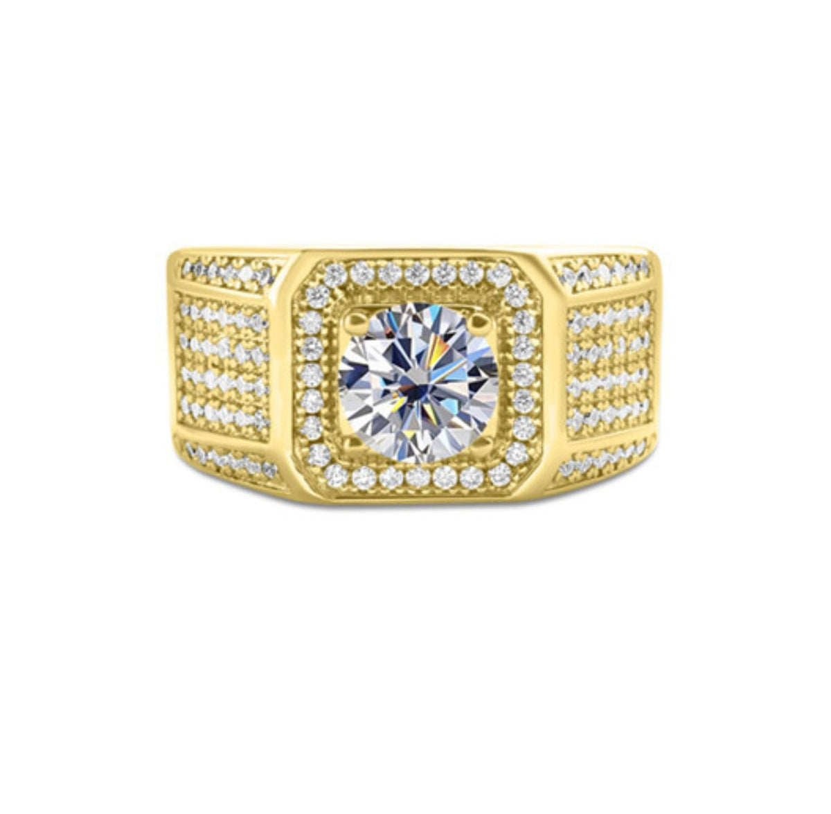 Anelli in moissanite da 1 ct per uomini con diamanti Fedi nuziali in argento Sterling 925 18 carati Anello di moissanite Anelli di fidanzamento da uomo Anelli di diamante in oro Anello di