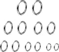 6 Paia Orecchini Acciaio Inossidabile di Orecchini Cerchio Piccoli per Uomini e Donne Ipoallergenici Set di Orecchini 8-18 mm (argento)