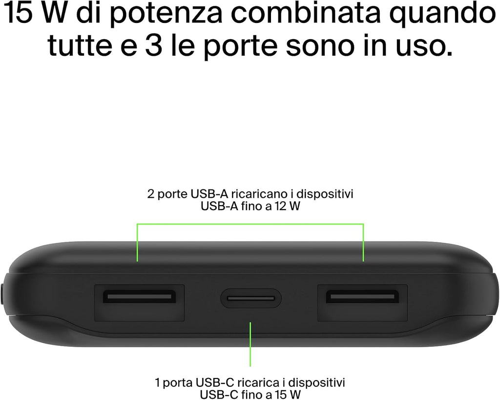 Belkin BoostCharge Power Bank 10000mAh con Porte USB-C e USB-A - Rosa