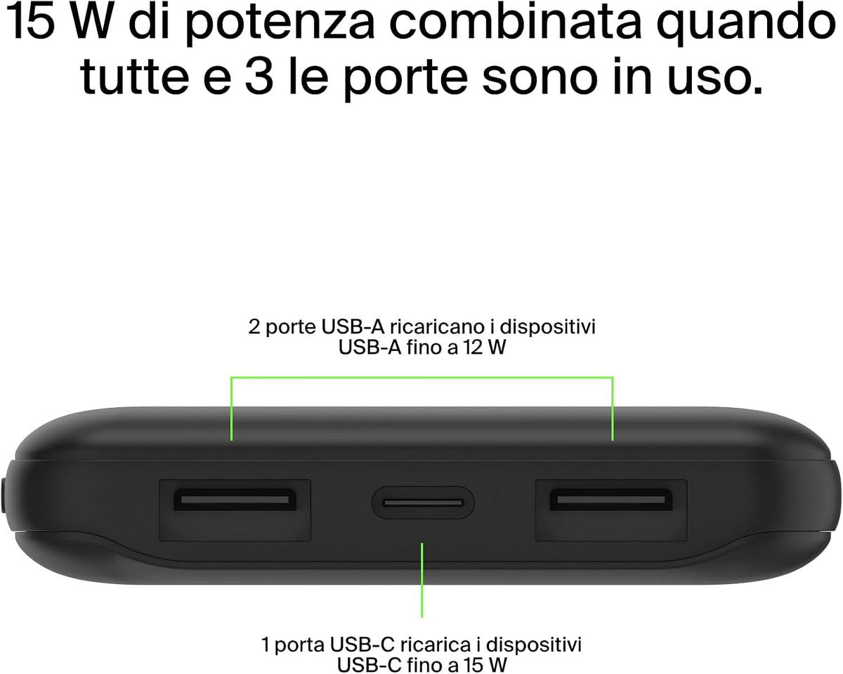 Belkin BoostCharge Power Bank 10000mAh con Porte USB-C e USB-A - Rosa