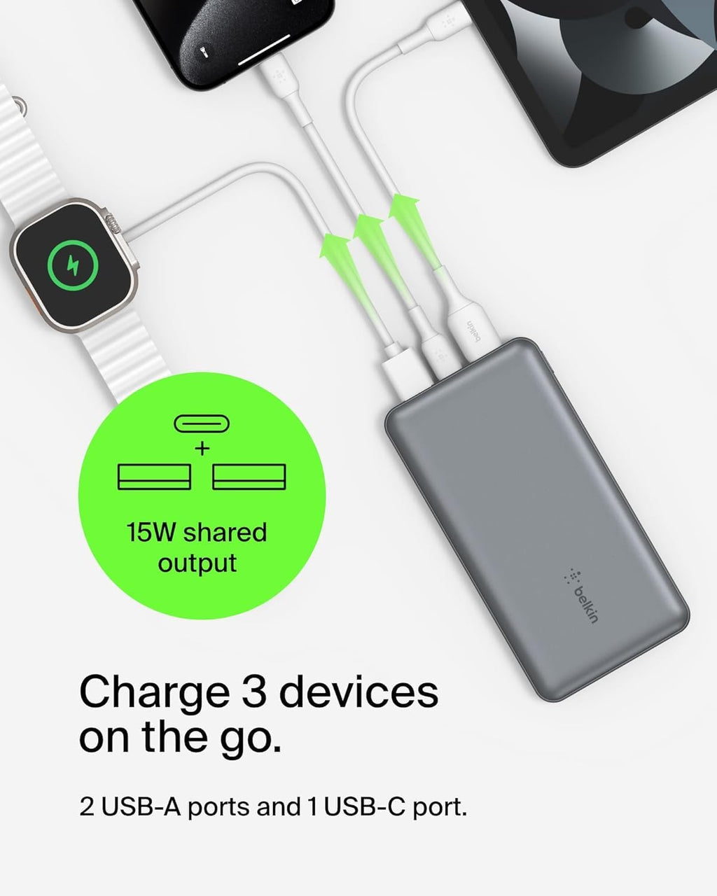 Belkin BoostCharge Power Bank 10000mAh con Porte USB-C e USB-A - Rosa