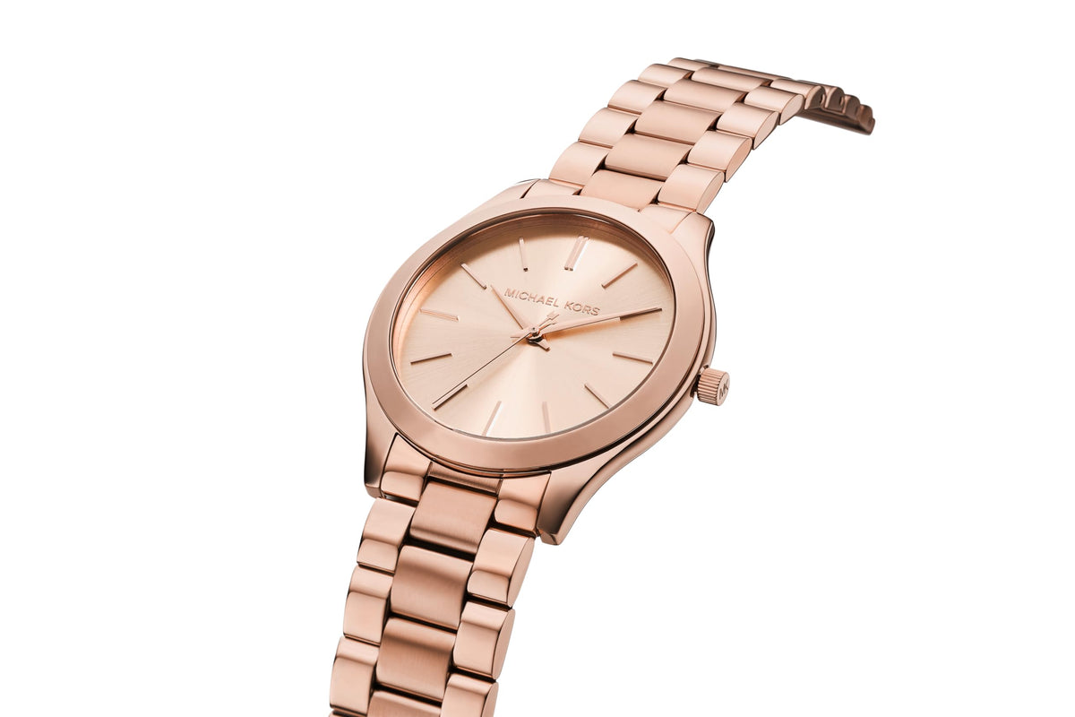Michael Kors Orologio Slim Runway da donna, movimento al quarzo a tre lancette da 42 mm con cinturino in acciaio inossidabile