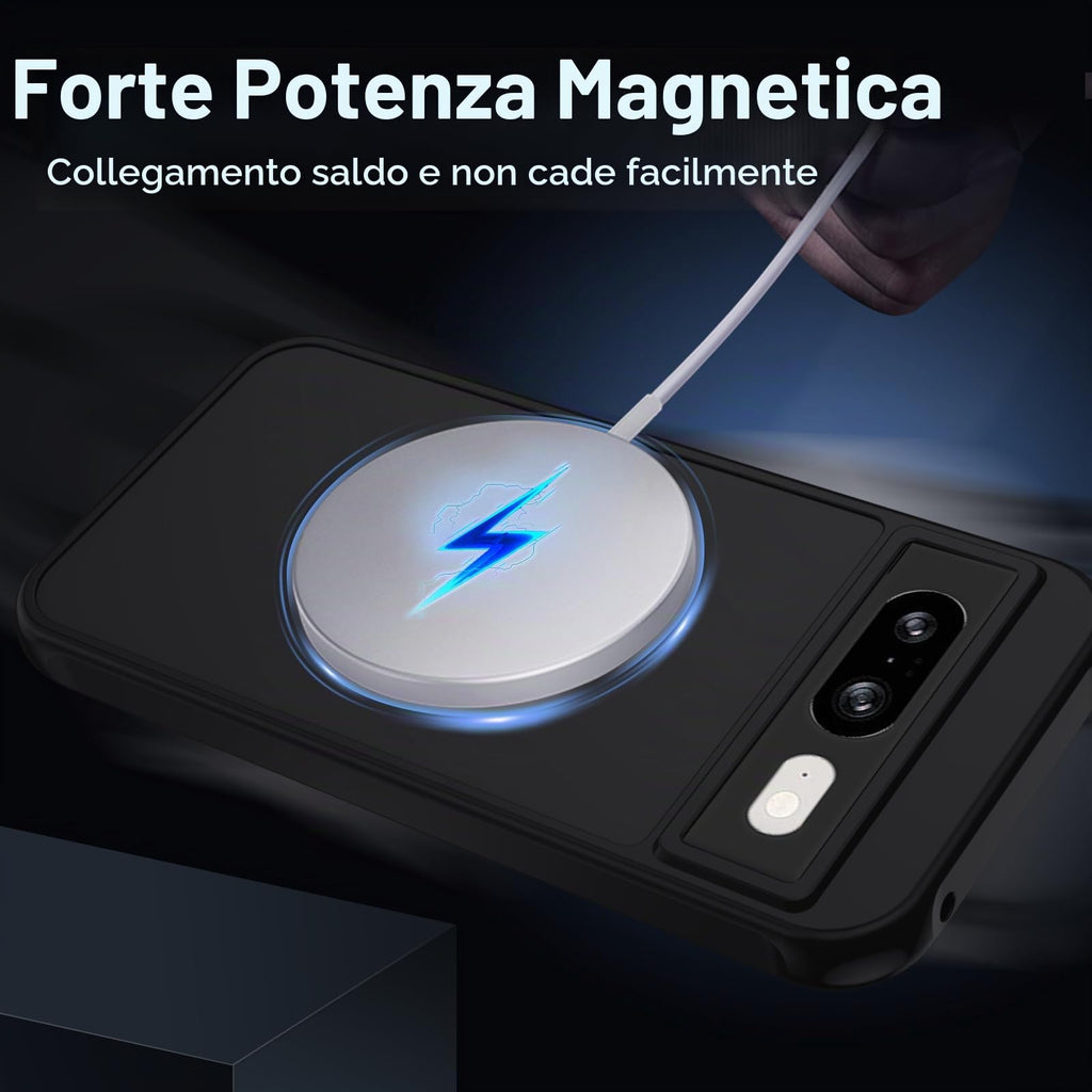 XTCASE Cover Magnetica per Google Pixel 11/11 Pro 5G Traslucida Opaca, Nero