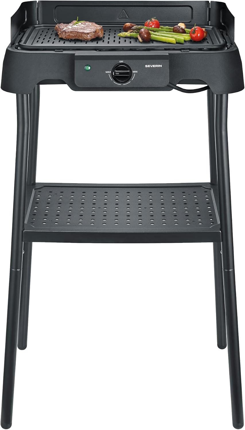 Severin Barbecue Elettrico con Supporto, Rivestimento in Ceramica, 2000 W