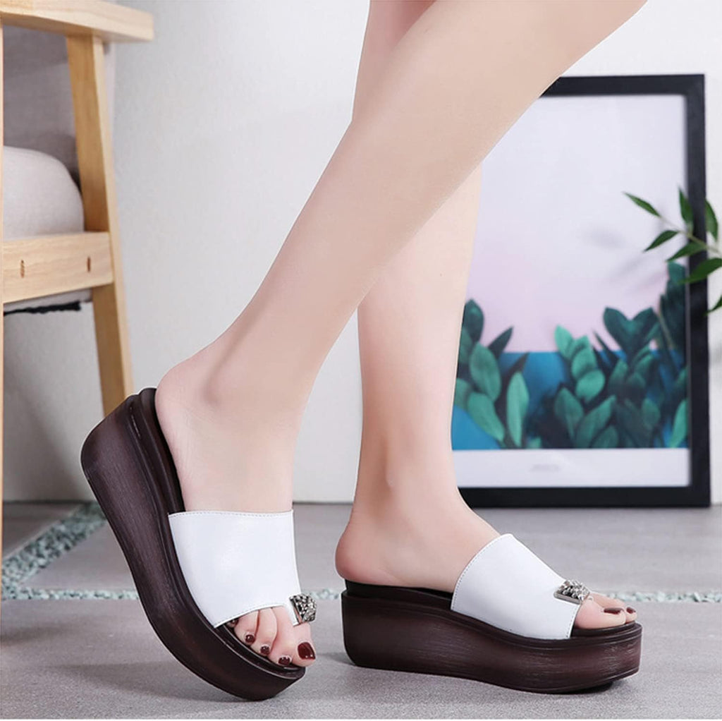 MIAOXIAO Donna Comfy Platform Shoes Half-Sand Sandals Summer Beach Travel Shoes Dita dei Piedi Protector Care per Alleviare Il Dolore