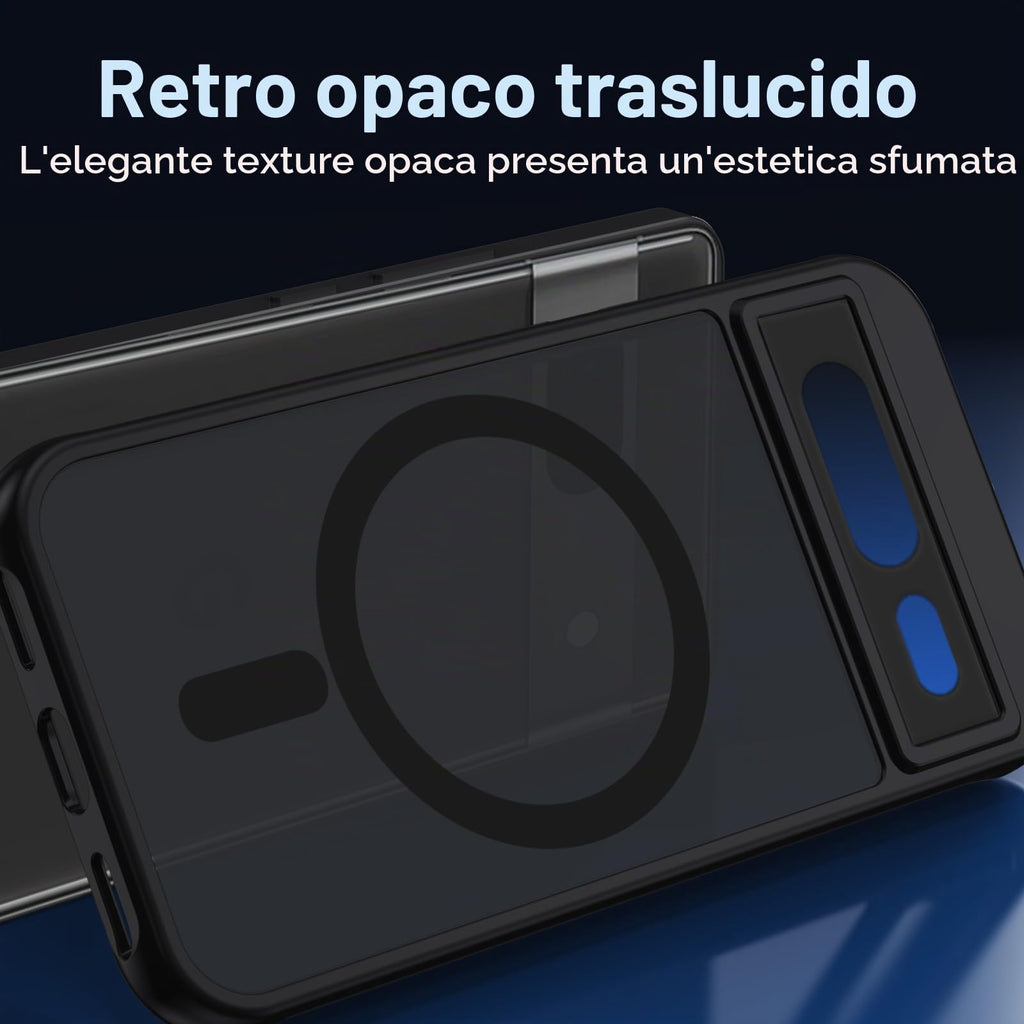 XTCASE Cover Magnetica per Google Pixel 11/11 Pro 5G Traslucida Opaca, Nero