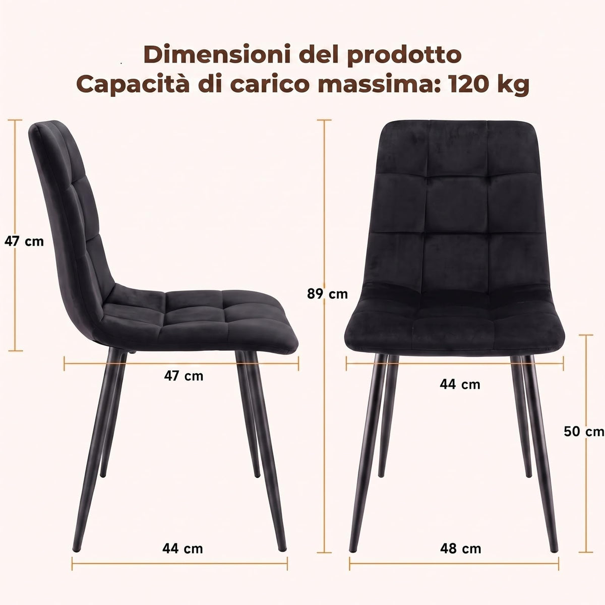 Set di 4 Sedie Da Pranzo,Tessuto di Lino Traspirante,Grigio