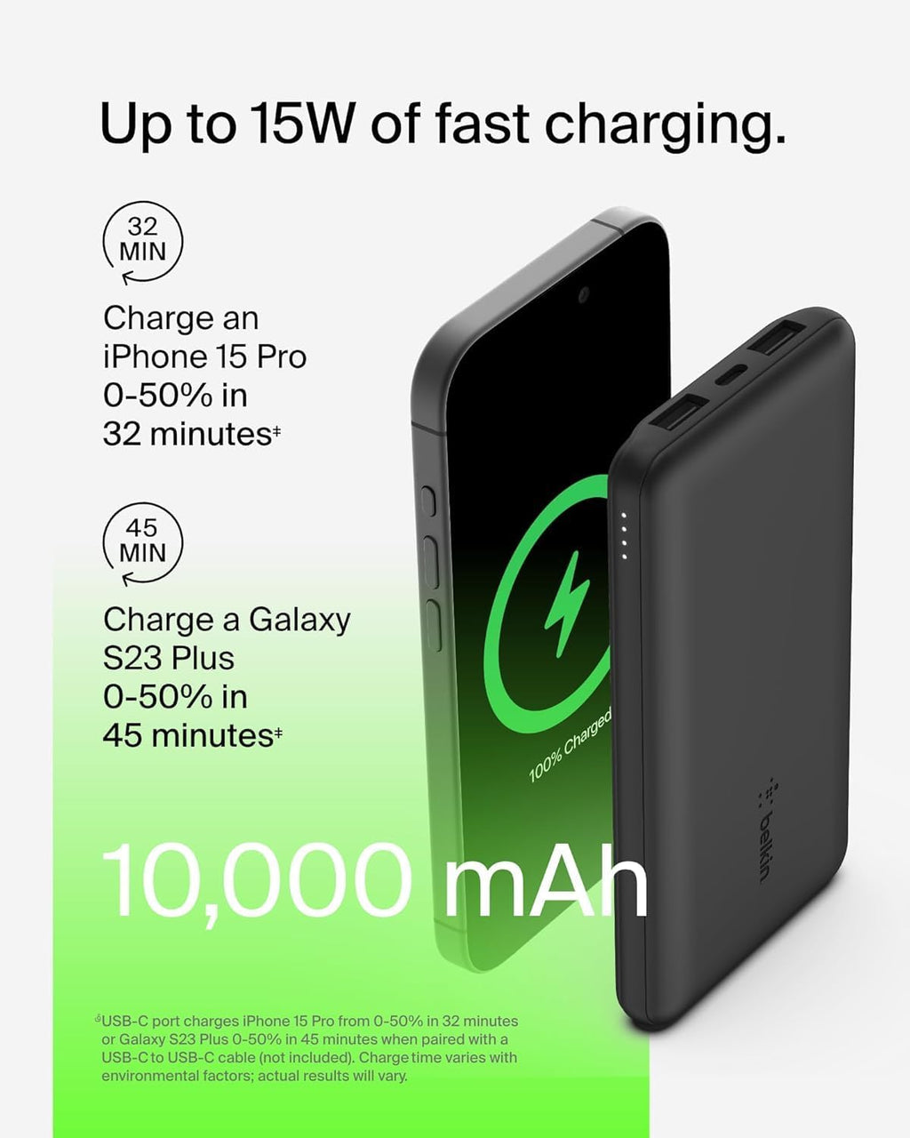 Belkin BoostCharge Power Bank 10000mAh con Porte USB-C e USB-A - Rosa
