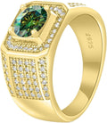 Anelli in moissanite da 1 ct per uomini con diamanti Fedi nuziali in argento Sterling 925 18 carati Anello di moissanite Anelli di fidanzamento da uomo Anelli di diamante in oro Anello di