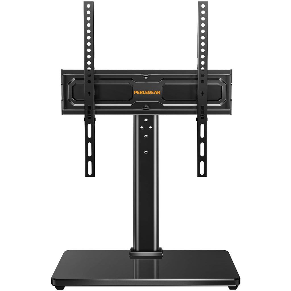 Supporto Girevole da Tavolo per TV da 26-60 Pollici - Piedistallo per TV Regolabile in Altezza con Base in Vetro Temperato, VESA Max 400x400mm, Fino a 40 kg