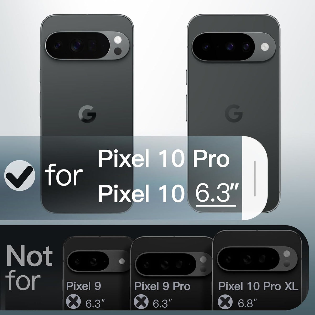 JETech Cover Magnetica per Google Pixel 10/10 Pro, Nero Ossidiana