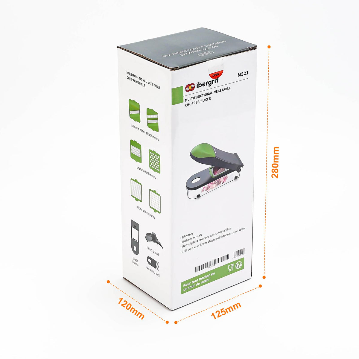 Ibergrif M524-7 Taglia Verdure, Mandolina 7 in 1 Multifunzione