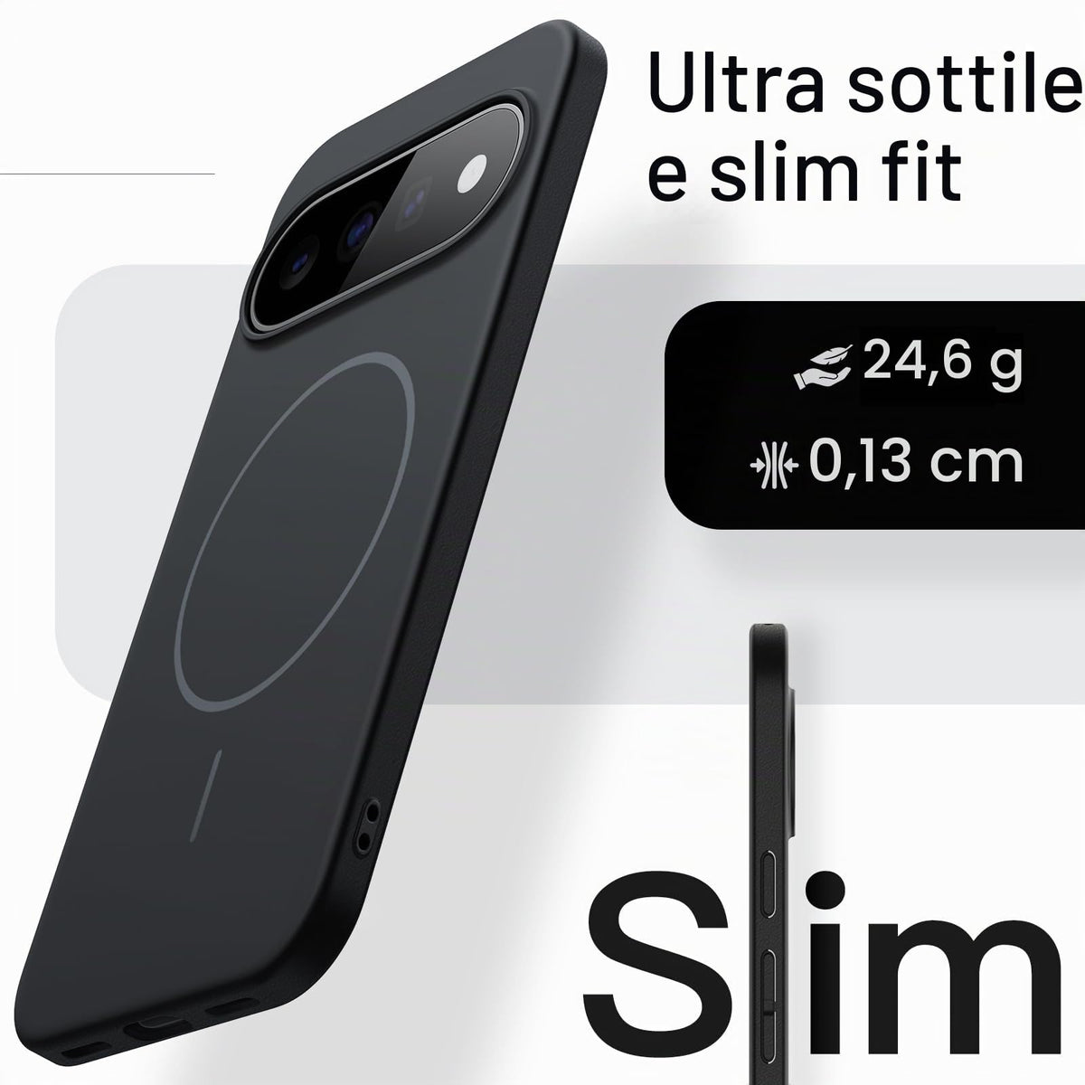 JETech Cover Magnetica Sottile per Google Pixel 11 Pro, Nero