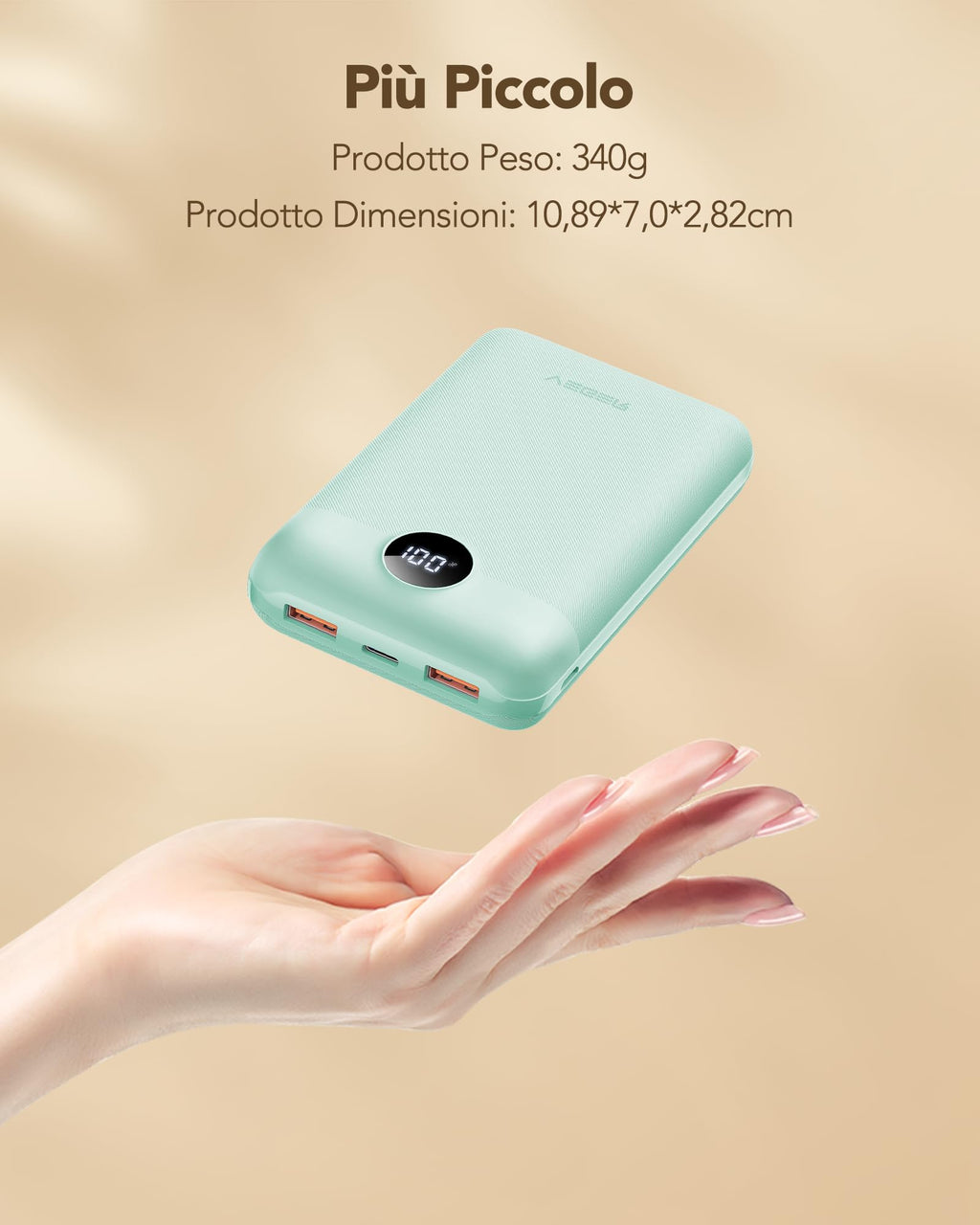 VEGER Power Bank 20000mAh, 22,5W Caricatore Ricarica Rapida PD3.0 QC4.0