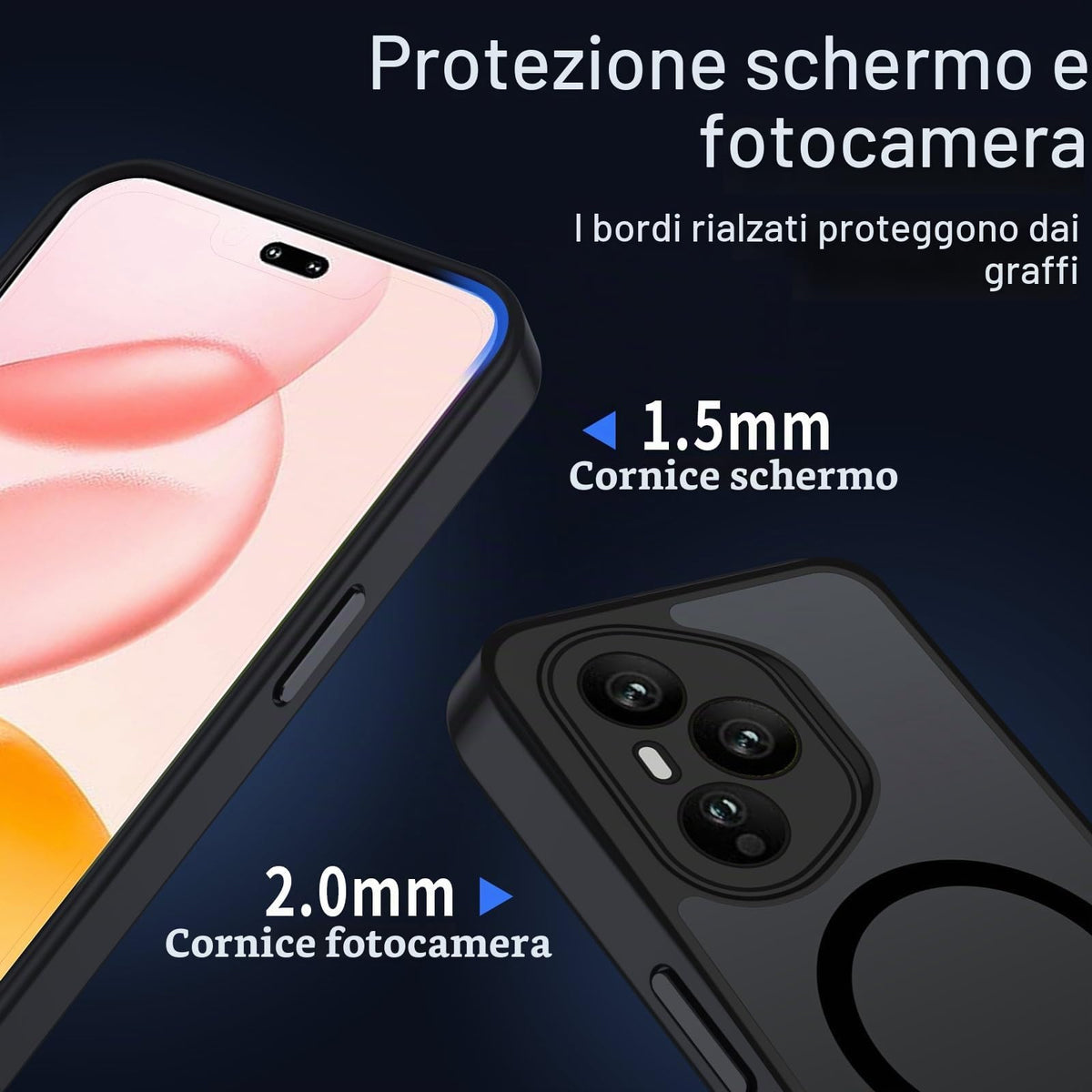 XTCASE Cover Magnetica per Google Pixel 11/11 Pro 5G Traslucida Opaca, Nero