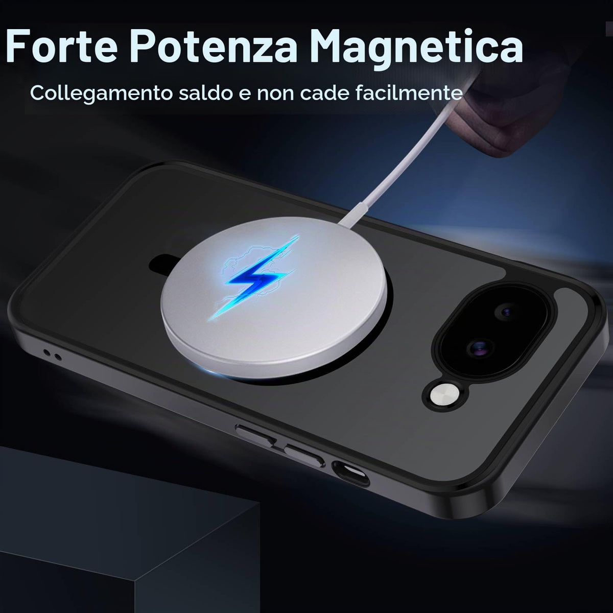 XTCASE Cover Magnetica per Google Pixel 11/11 Pro 5G Traslucida Opaca, Nero