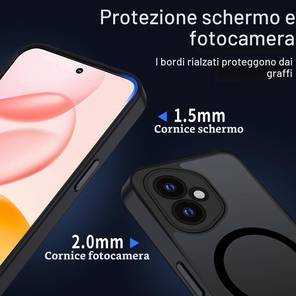XTCASE Cover Magnetica per Google Pixel 11/11 Pro 5G Traslucida Opaca, Nero