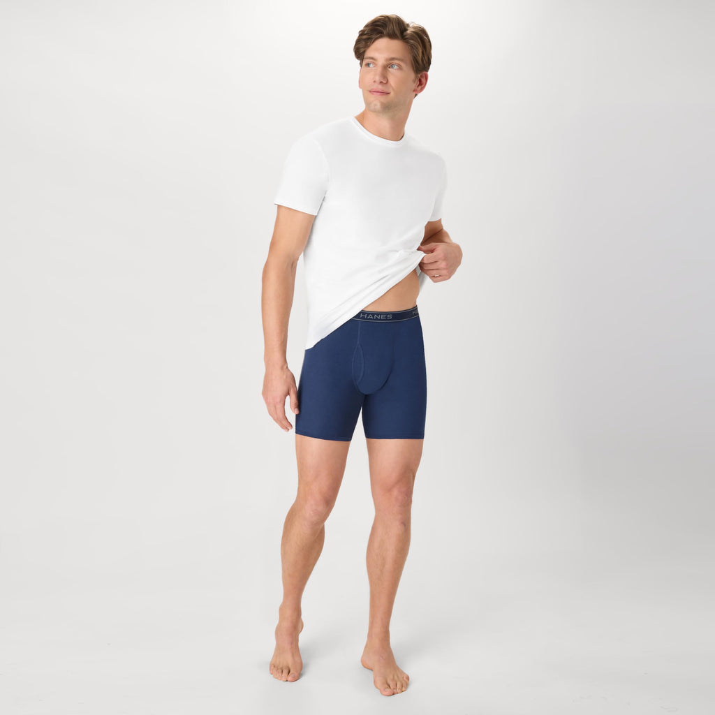 Hanes Men's Underwear Boxer Briefs Pack, Cool & Breathable Cotton Moisture-wicking Underwear for Men, No Ride Up