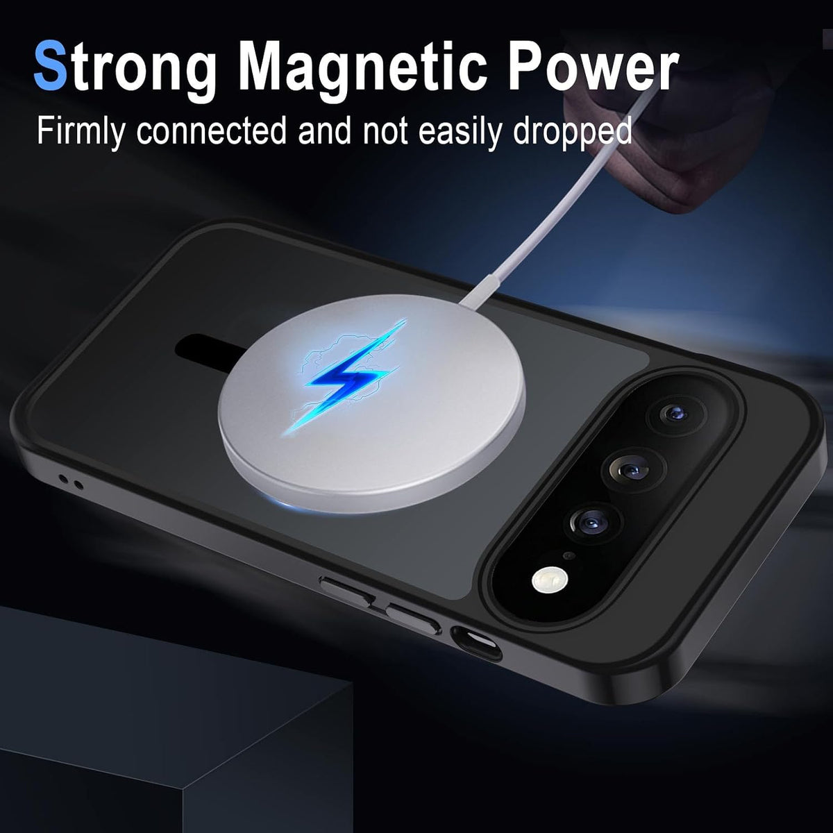 XTCASE Cover Magnetica per Google Pixel 11/11 Pro 5G Traslucida Opaca, Nero