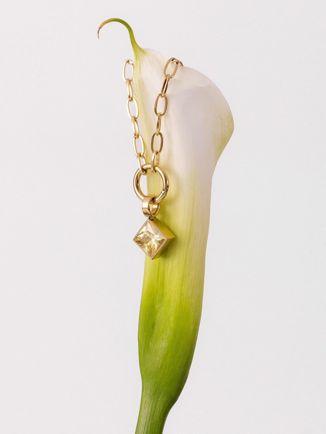 Purelei Glow Charm - Collana da donna in acciaio inox con chiusura a moschettone per charm, catena regolabile da 40 a 45 cm, per gioielli personalizzati