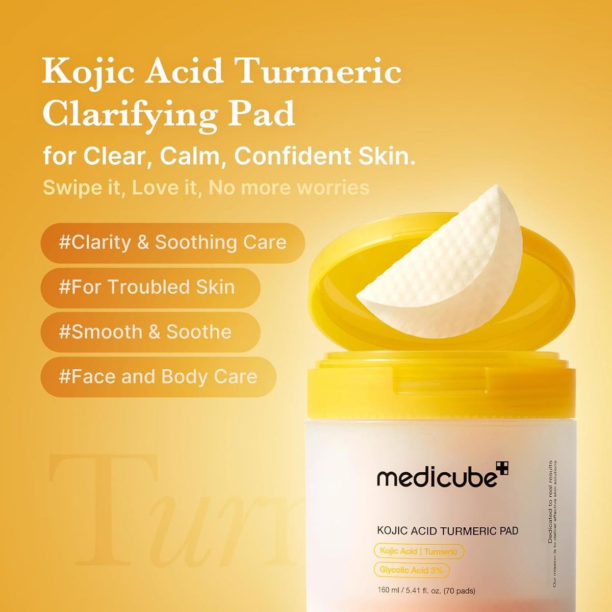 medicube Toner Pads Kojic Acid Turmeric Clarifying Toner Pad