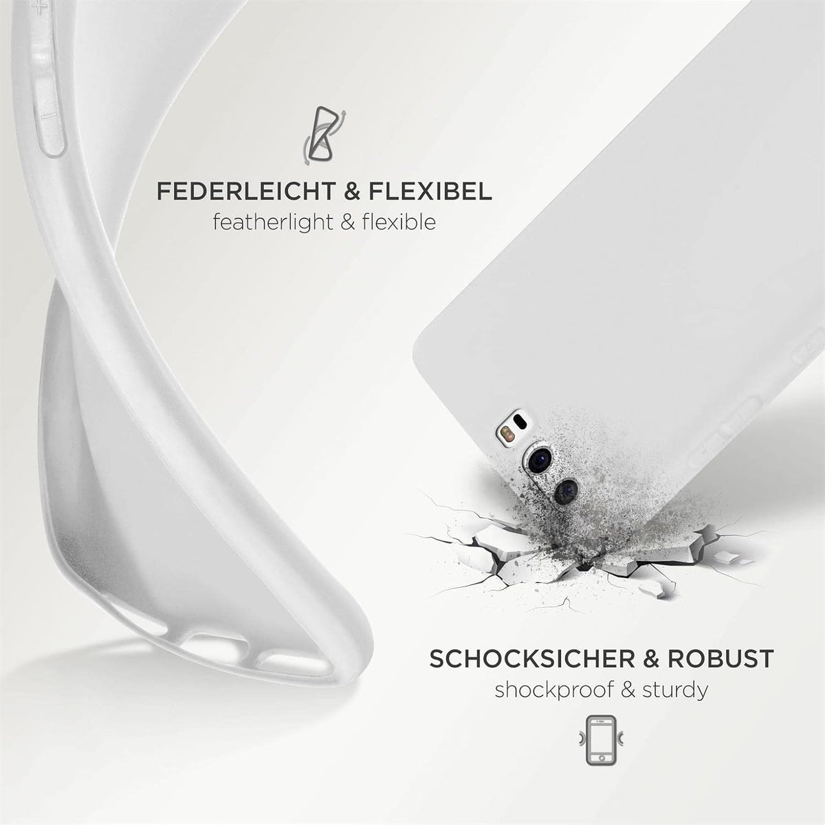OneFlow Cover Flessibile SlimShield PRO Compatibile con Huawei P10 Lite | Silicone e TPU, Bianco
