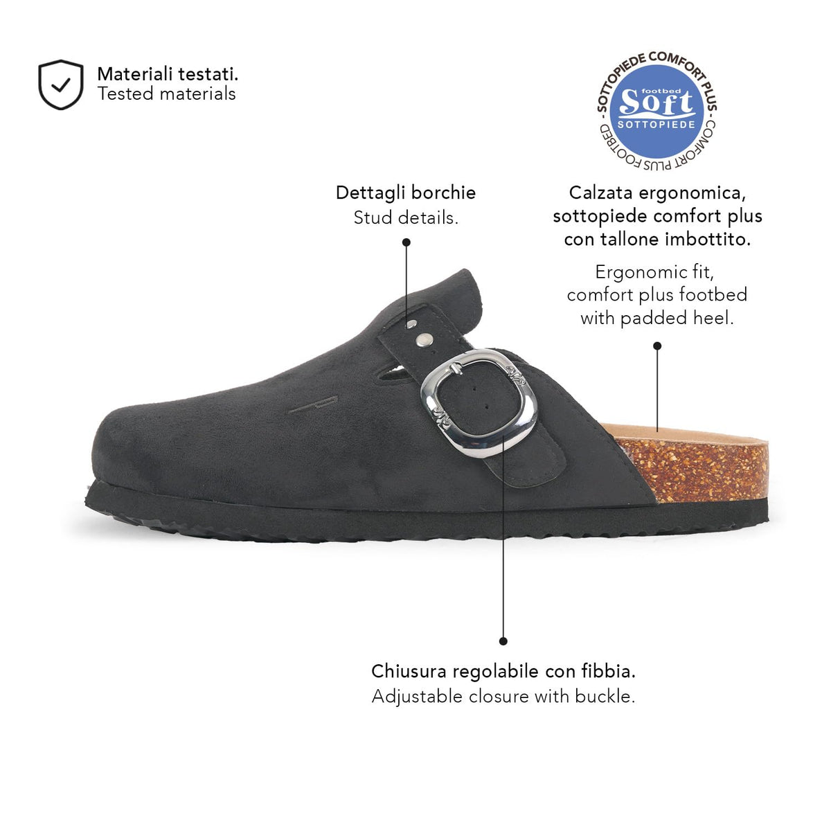 PERLETTI Ciabatte Donna Estive con Doppia Fibbia - Ciabatte Mare Dorate Comode - Sandali Comfort da Casa