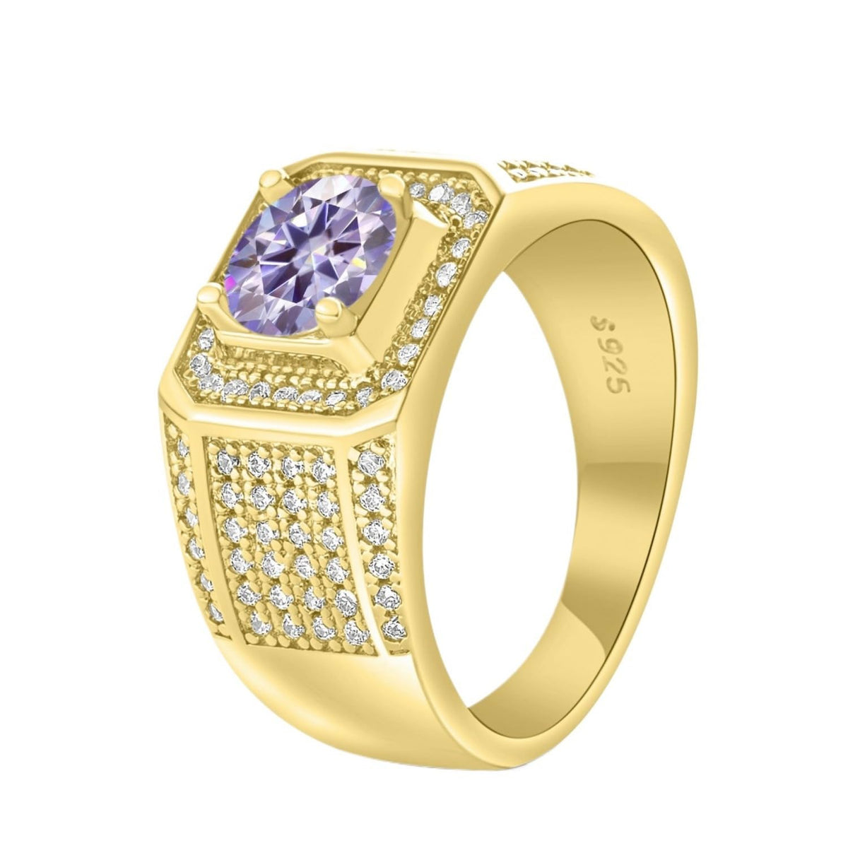 Anelli in moissanite da 1 ct per uomini con diamanti Fedi nuziali in argento Sterling 925 18 carati Anello di moissanite Anelli di fidanzamento da uomo Anelli di diamante in oro Anello di