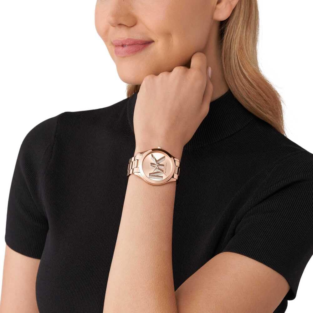 Michael Kors Orologio Slim Runway da donna, movimento al quarzo a tre lancette da 42 mm con cinturino in acciaio inossidabile