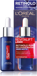 L'Oréal Paris Siero Notte Revitalift Laser X3, Azione Antirughe Anti-Età con Retinolo Puro, Pelle levigata e idratata, 30 ml