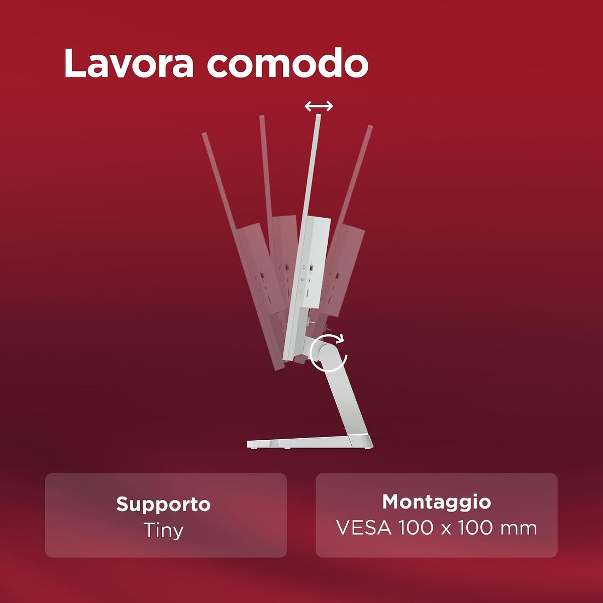 Lenovo L27-45 Monitor IPS 27" Full HD, 144Hz, 1ms, Altoparlanti integrati, HDMI e VGA, Ideale per Gaming, Studio e Home Office, VESA 100x100mm, AMD FreeSync, Inclinazione Regolabile