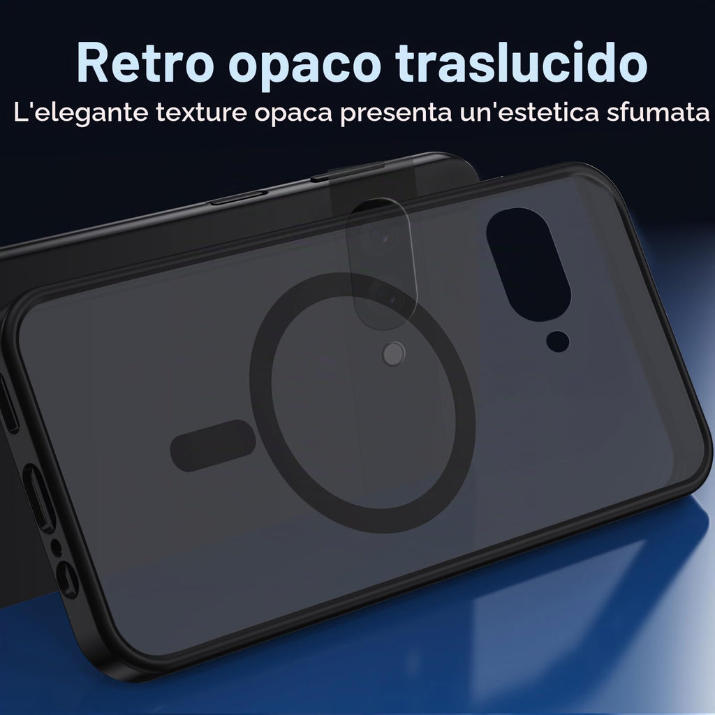 XTCASE Cover Magnetica per Google Pixel 11/11 Pro 5G Traslucida Opaca, Nero