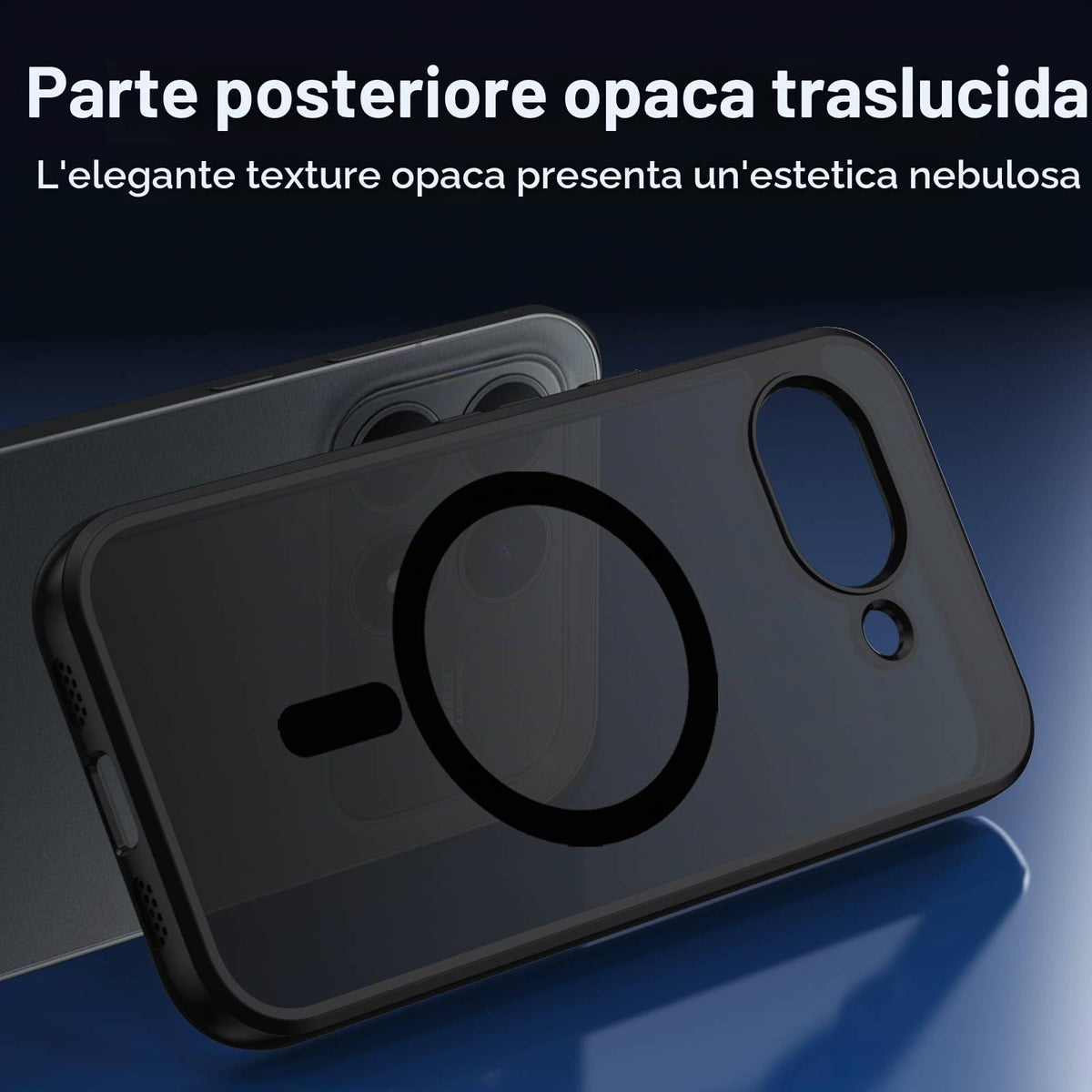 XTCASE Cover Magnetica per Google Pixel 11/11 Pro 5G Traslucida Opaca, Nero