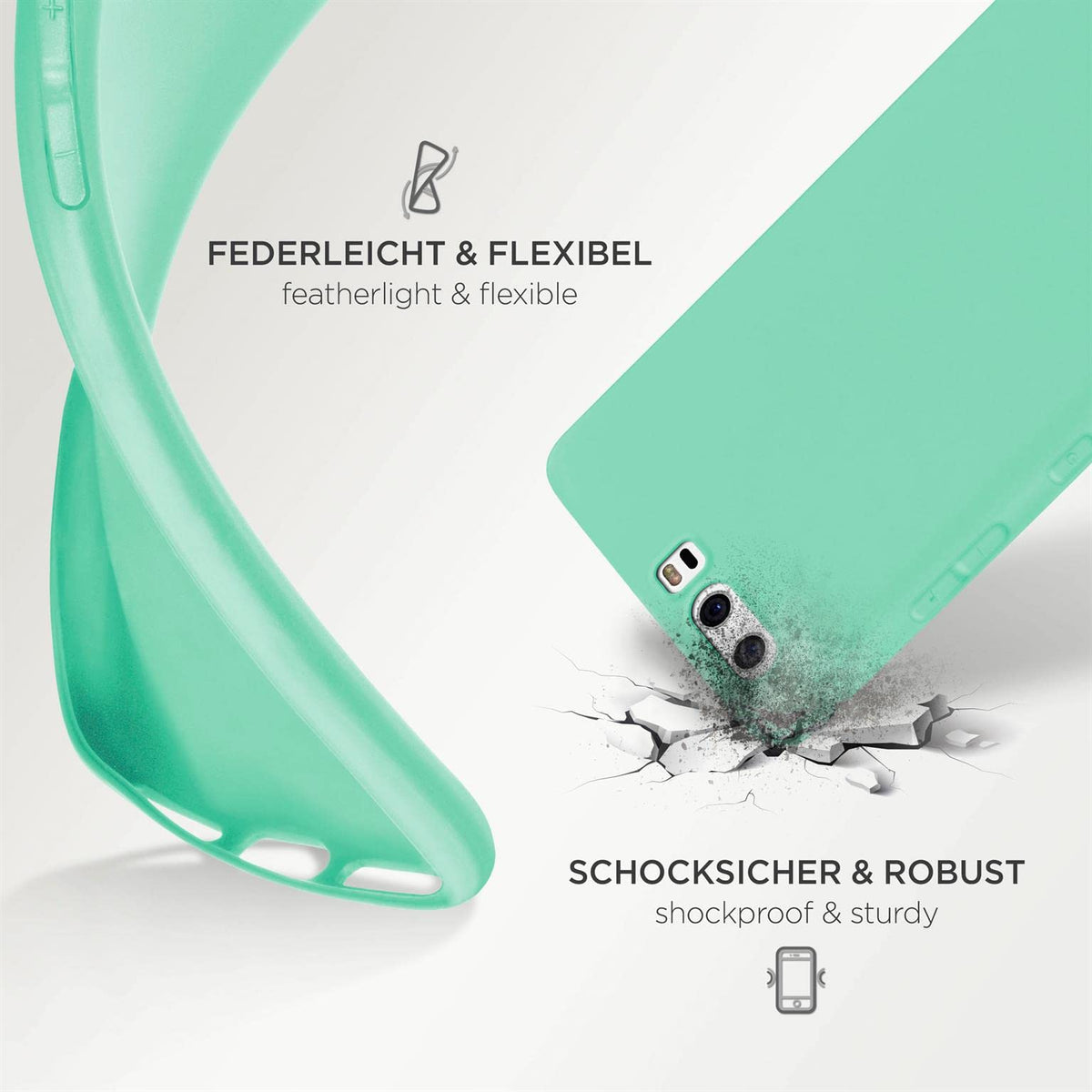 OneFlow Cover Flessibile SlimShield PRO Compatibile con Huawei P10 Lite | Silicone e TPU, Bianco