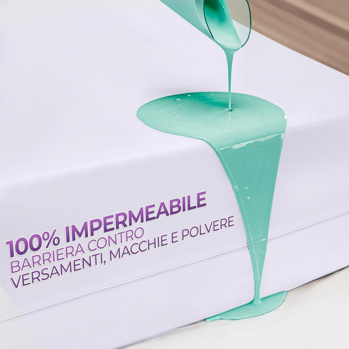 Coprimaterasso Integrale Impermeabile Premium 140 x 200 x 20 cm Zip