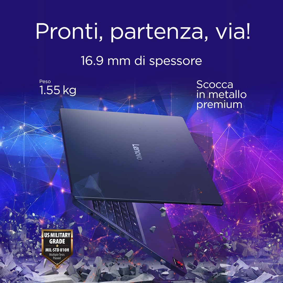 Lenovo IdeaPad Slim 3 Notebook 15" IPS, Intel Core 5 320, RAM 16GB, 512GB SSD, Windows 11 Home, WiFi 6, Laptop per Casa, Ufficio, Studio, Multitasking, Uso Quotidiano - Caricatore non incluso