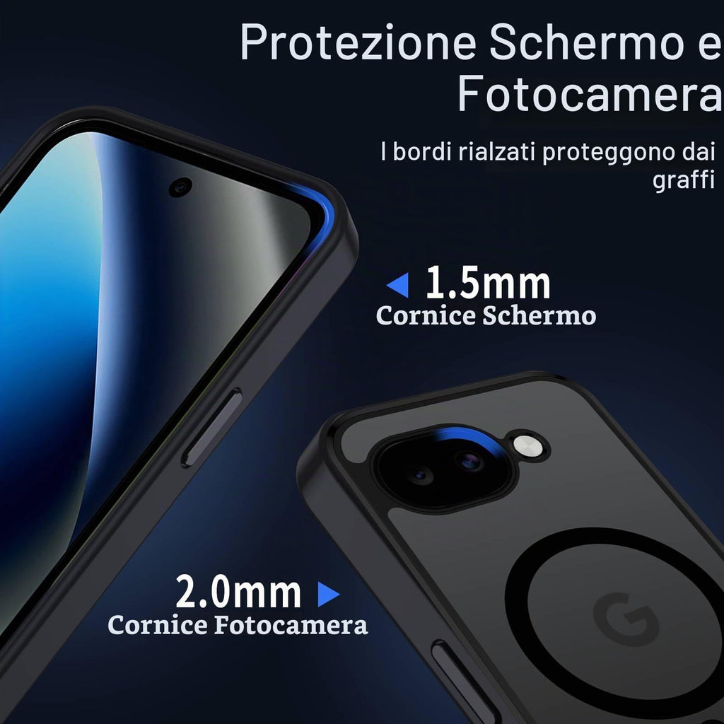 XTCASE Cover Magnetica per Google Pixel 11/11 Pro 5G Traslucida Opaca, Nero