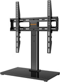 Supporto Girevole da Tavolo per TV da 26-60 Pollici - Piedistallo per TV Regolabile in Altezza con Base in Vetro Temperato, VESA Max 400x400mm, Fino a 40 kg