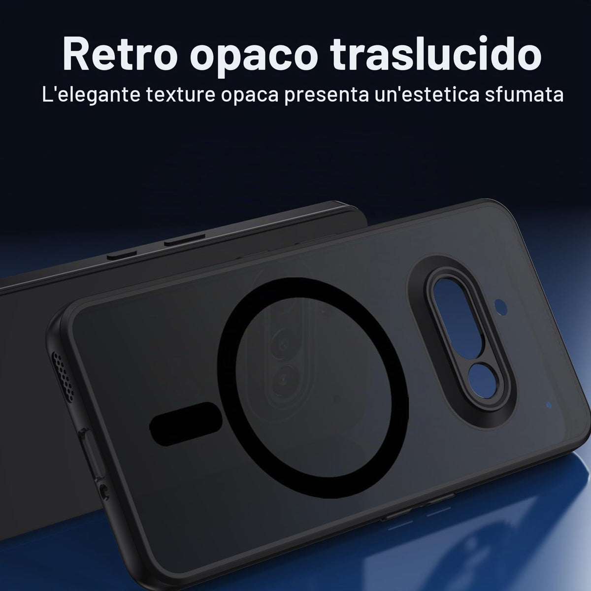 XTCASE Cover Magnetica per Google Pixel 11/11 Pro 5G Traslucida Opaca, Nero