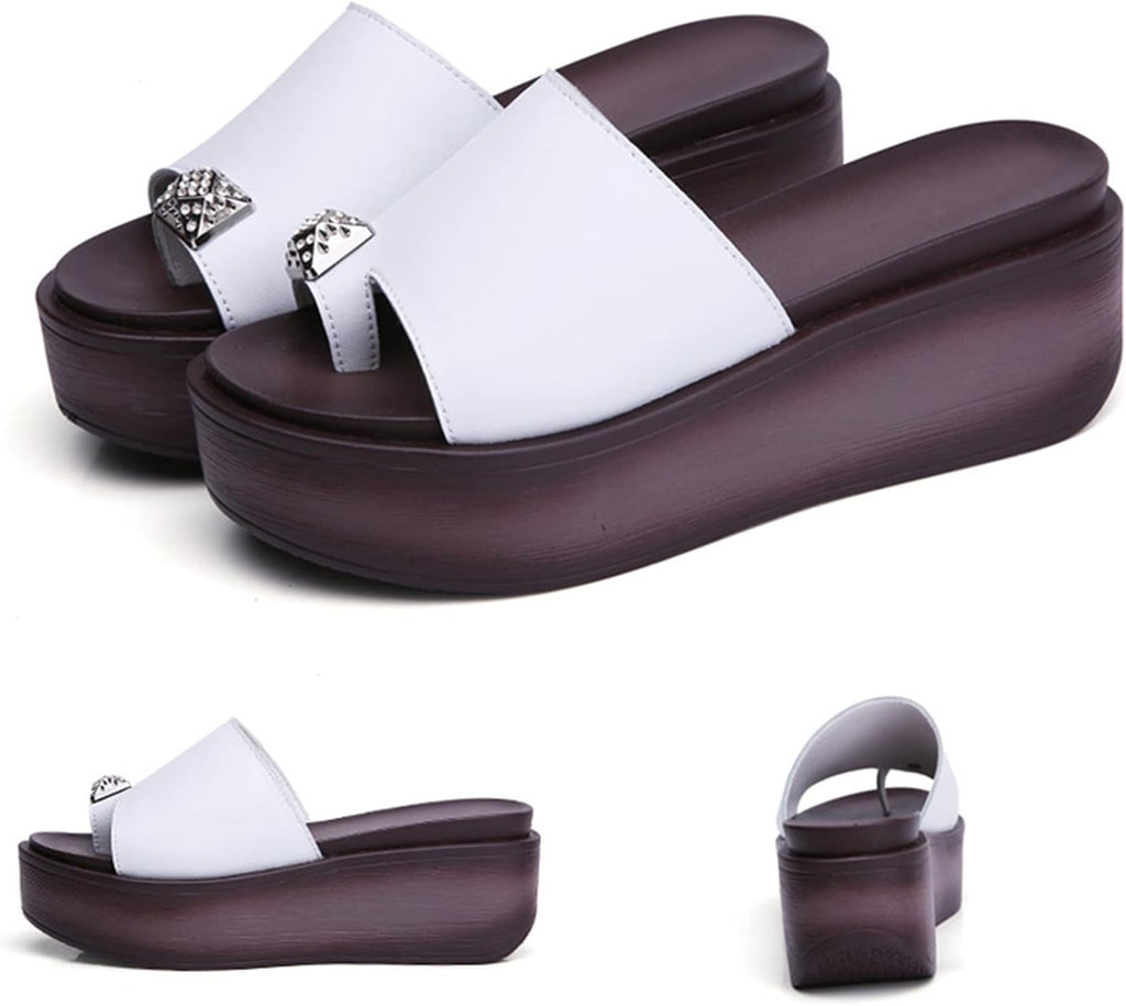 MIAOXIAO Donna Comfy Platform Shoes Half-Sand Sandals Summer Beach Travel Shoes Dita dei Piedi Protector Care per Alleviare Il Dolore
